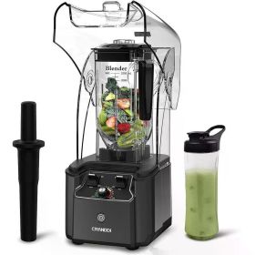 CRANDDI Quiet Commercial Blender with Soundproof Shield, 2200 Watt Professional Blenders for Kitchen with 80oz Pitcher