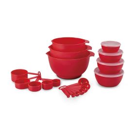 Farberware Pro 23 Piece Plastic Baking Set Red