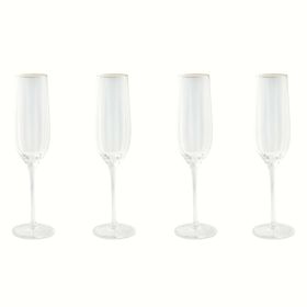 Thyme & Table 4-Piece Scalloped Champagne Flute Glass Set