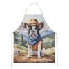 French Bulldog Cowboy Welcome Apron Cooking Kitchen Server Baking Crafts Gardening for Adult Women Men, Unisex, Large, Multicolor