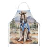 Afghan Hound Cowboy Welcome Apron Cooking Kitchen Server Baking Crafts Gardening for Adult Women Men, Unisex, Large, Multicolor