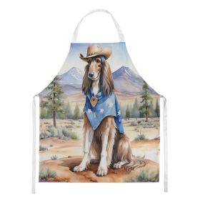 Afghan Hound Cowboy Welcome Apron Cooking Kitchen Server Baking Crafts Gardening for Adult Women Men, Unisex, Large, Multicolor