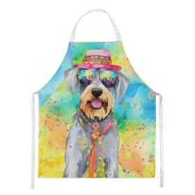 Schnauzer Hippie Dawg Apron Cooking Kitchen Server Baking Crafts Gardening for Adult Women Men, Unisex, Large, Multicolor