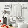 McCook Stainless Steel Kitchen Utensil Set- MC60 Cooking Utensils for Kitchen, 9-Piece Kitchen Turner, Serving Spoon, Ladle, Skimmer Spoons, Fork