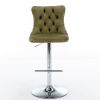 Swivel Velvet Barstools Adjusatble Seat Height from 25-33 Inch