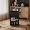 4 Tier Kitchen Island Cart with Spice Rack & Locking Casters, Simple Design Mobile Kitchen Storage Islands for Kitchen Living Room Bedroom, Black