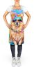 Pomeranian Hippie Dawg Apron Cooking Kitchen Server Baking Crafts Gardening for Adult Women Men, Unisex, Large, Multicolor