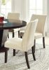 Classic Contemporary Ivory Fabric Set of 2 Chairs Only Kitchen Dining Room Furniture Espresso Solid wood Frame Cushion seat Chairs