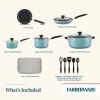 Farberware 15 Piece Aluminum Nonstick Pots and Pans Set, Aqua