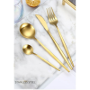 Gold Silverware Set 24 Pieces, Stainless Steel Flatware Set,Titanium Gold Plating Cutlery Set Utensil Sets Service for 6