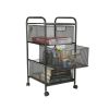 3 Drawer Mesh Trolley; Black