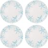 Venice 16-Piece Stoneware Dinnerware Set, Service for 4, Aqua/White -