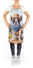 French Bulldog Cowboy Welcome Apron Cooking Kitchen Server Baking Crafts Gardening for Adult Women Men, Unisex, Large, Multicolor