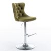 Swivel Velvet Barstools Adjusatble Seat Height from 25-33 Inch