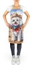 Bichon Frise Cowboy Welcome Apron Cooking Kitchen Server Baking Crafts Gardening for Adult Women Men, Unisex, Large, Multicolor