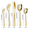 Golden Silverware Set 20 Pieces Stainless Steel Flatware Set, Kitchen Utensil Set Service for 5, Tableware Cutlery Set for Home & Restaurant