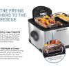 Elite Gourmet EDF-401T Electric Immersion Deep Fryer 3-Baskets, 1700-Watt,Free , Stainless Steel and Black