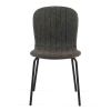 Dark Grey Faux Leather Dining Chairs Set of 4,Mid-Century Modern Upholstered PU Leather Chairs,for Kitchen Dining Room