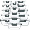 30 Pieces Glass Food Storage Containers with Snap Locking Lids,Glass Meal Prep Containers Set - Lunch Containers,Microwave