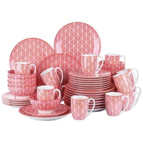 Vancasso Haruka 16-Pieces Porcelain Hand Painted Japanese Style Tableware Set with 4*Dinner Plate Dessert Plate Bowl Mug Set (Color: VC-MOMOKO-SL 16PCS)