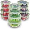 24 Piece Glass Storage Containers with Lids - Leak Proof, Dishwasher Safe Glass Food Storage Containers for Meal Prep