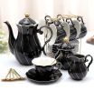 22 Pieces 6 Piece White Porcelain Tea Set With Gold Trim Luxury English Tea Party Set (with Stand) Coffeeware Teaware Tools Bar