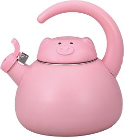 Whistling Tea Kettle,Strawberry Fruit Decor Teapot Water Kettle Cute Kitchen Accessories Teteras (2.3 Quart, Strawberry) (Color: 2.1 QuartPink Pig)