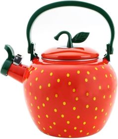 Whistling Tea Kettle,Strawberry Fruit Decor Teapot Water Kettle Cute Kitchen Accessories Teteras (2.3 Quart, Strawberry) (Color: 2.3 QuartStrawberry)