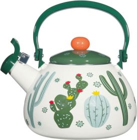 Whistling Tea Kettle,Strawberry Fruit Decor Teapot Water Kettle Cute Kitchen Accessories Teteras (2.3 Quart, Strawberry) (Color: 2.0 QuartCactus Gard)