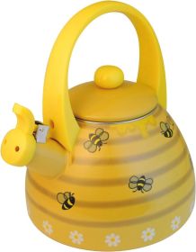 Whistling Tea Kettle,Strawberry Fruit Decor Teapot Water Kettle Cute Kitchen Accessories Teteras (2.3 Quart, Strawberry) (Color: 2.4 QuartBee Hive)