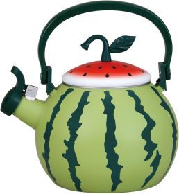 Whistling Tea Kettle,Strawberry Fruit Decor Teapot Water Kettle Cute Kitchen Accessories Teteras (2.3 Quart, Strawberry) (Color: 1.6 QuartWatermelon)