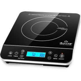 Duxtop Portable Induction Cooktop, Countertop Burner Induction Hot Plate with LCD Sensor Touch 1800 Watts,Silver 9600LS/BT-200DZ (Color: Silver Cooktop)