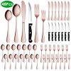 48-Piece Silverware Set Stainless Steel Flatware Cutlery Set Tableware Eating Utensils for 8 with Knife Fork Spoon Dishwasher Safe for Home Kitchen Re