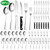 48-Piece Silverware Set Stainless Steel Flatware Cutlery Set Tableware Eating Utensils for 8 with Knife Fork Spoon Dishwasher Safe for Home Kitchen Re