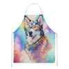 Siberian Husky Hippie Dawg Apron Cooking Kitchen Server Baking Crafts Gardening for Adult Women Men, Unisex, Large, Multicolor