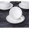 Porcelain Tea Set- 8 OZ White Coffee Cup/Teacup, Saucer, Spoons, Teapot and Creamer set, 17-Pieces Teaware Sets