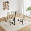 MDF Wood Colour Dining Table Set of 4 and Modern Dining Chairs , Mid Century Wooden Kitchen Table Set, Metal Base & Legs