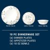 Vitrelle 18 Piece Glass Dinnerware Sets, Service for 6, Triple Layer Chip & Crack Resistant Glass Plate and Bowl Sets