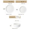 MALACASA Luna series 18-Piece Ceramic Porcelain Dinnerware Set with 6 Pcs Dinner/Dessert Plates,Bowl Tableware Set Service for 6