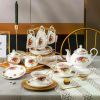 22-Pieces Porcelain Tea Set,Vintage Floral Tea Gift Sets,Cups& Saucer Service for 6, with Spoons,Teapot,Sugar Bowl,Creamer